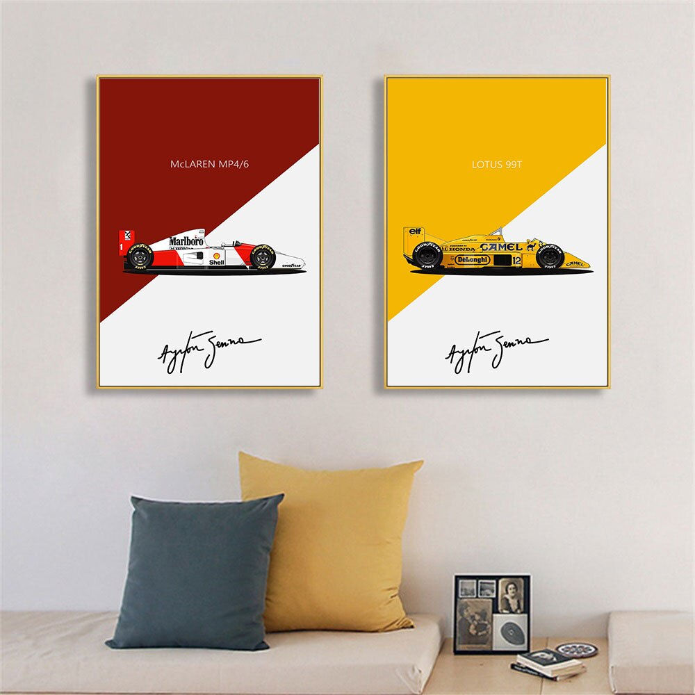 Pôster Ayrton Senna MP4/6 99T Fórmula 1 Decorativo