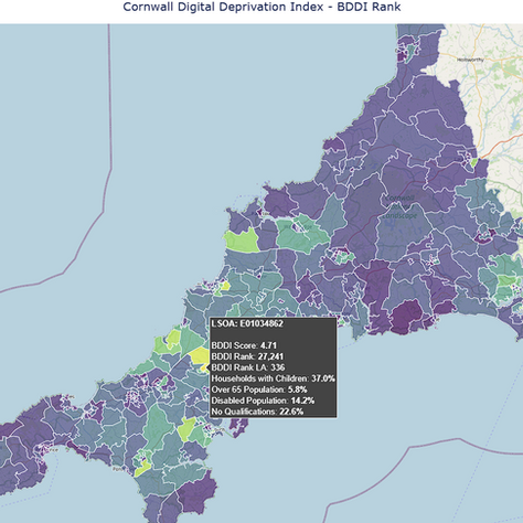 Cornwall Digital Deprivation Map, Broadband Deprivation