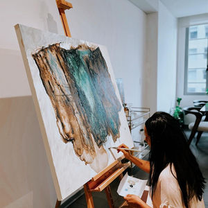 Carina Amaya, arte abstracto, cary pintando, pincel, pinceladas, creatividad, inspiración