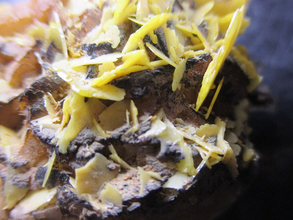 Miniature : Wulfénite, Touissite, Maroc