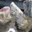Miniature : Améthyste et Galène sur support, Mine Blue Point, Thunder bay et Mine Federal