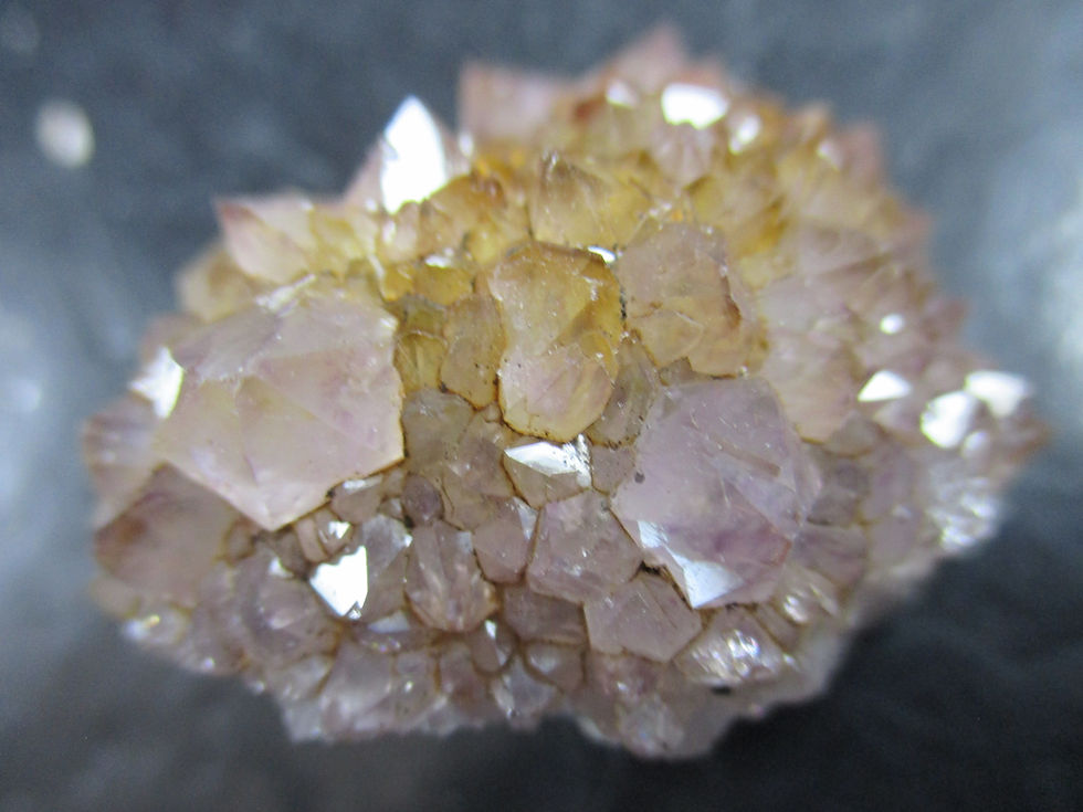 Miniature : Améthyste, Hématite et Quartz citriné, Boulder Creek, Thunder-Bay