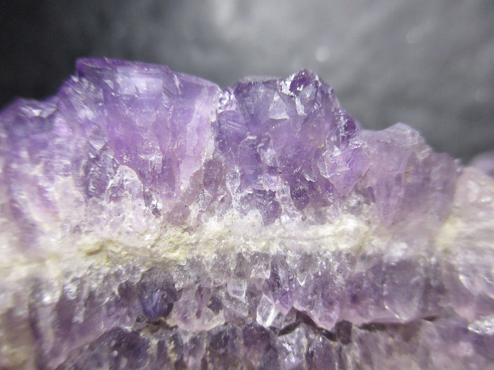 Miniature : Améthyste et Baryte, Mine Blue-Point, Thunder Bay, Ontario