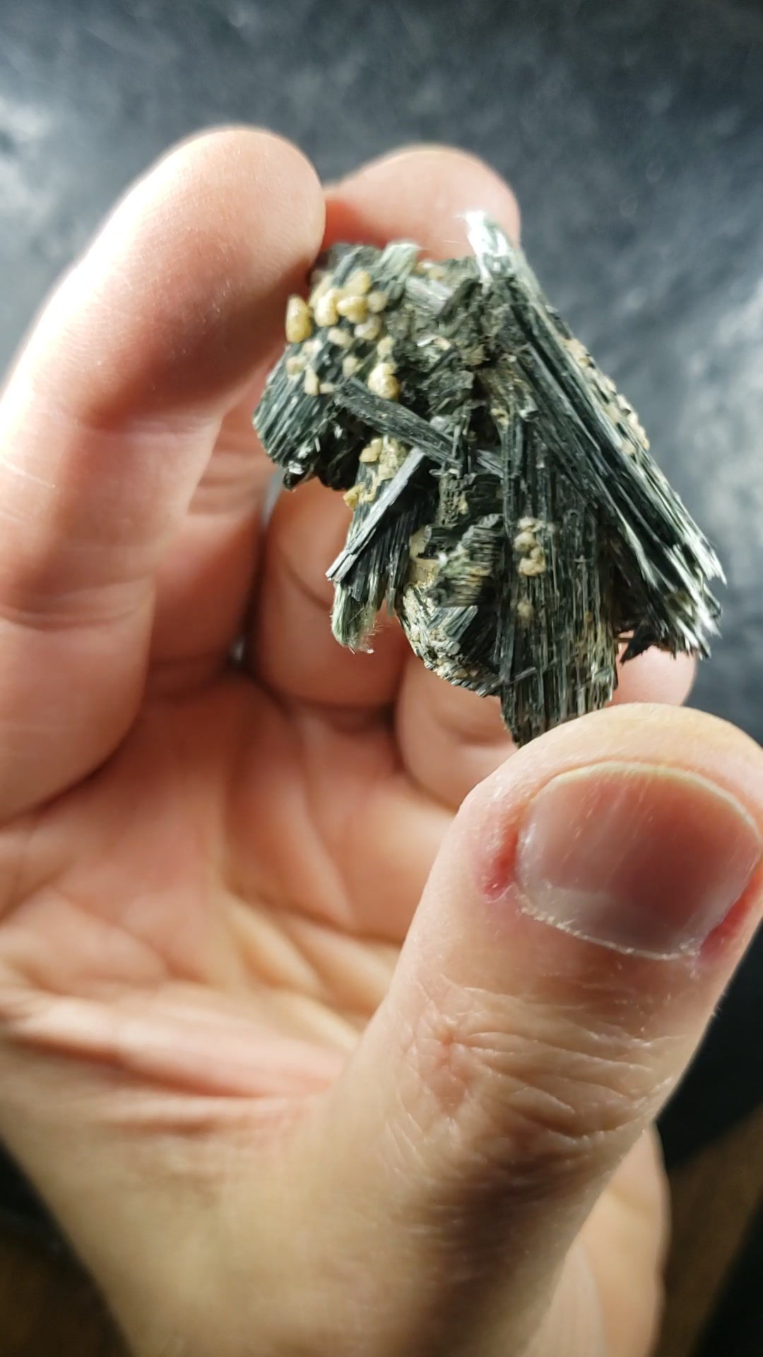 Actinolite sur Orthose, Imilchil, Maroc