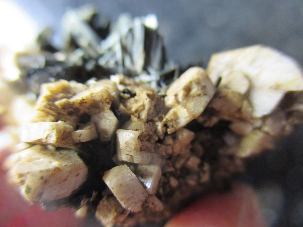 Miniature : Actinolite sur Orthose, Imilchil, Maroc