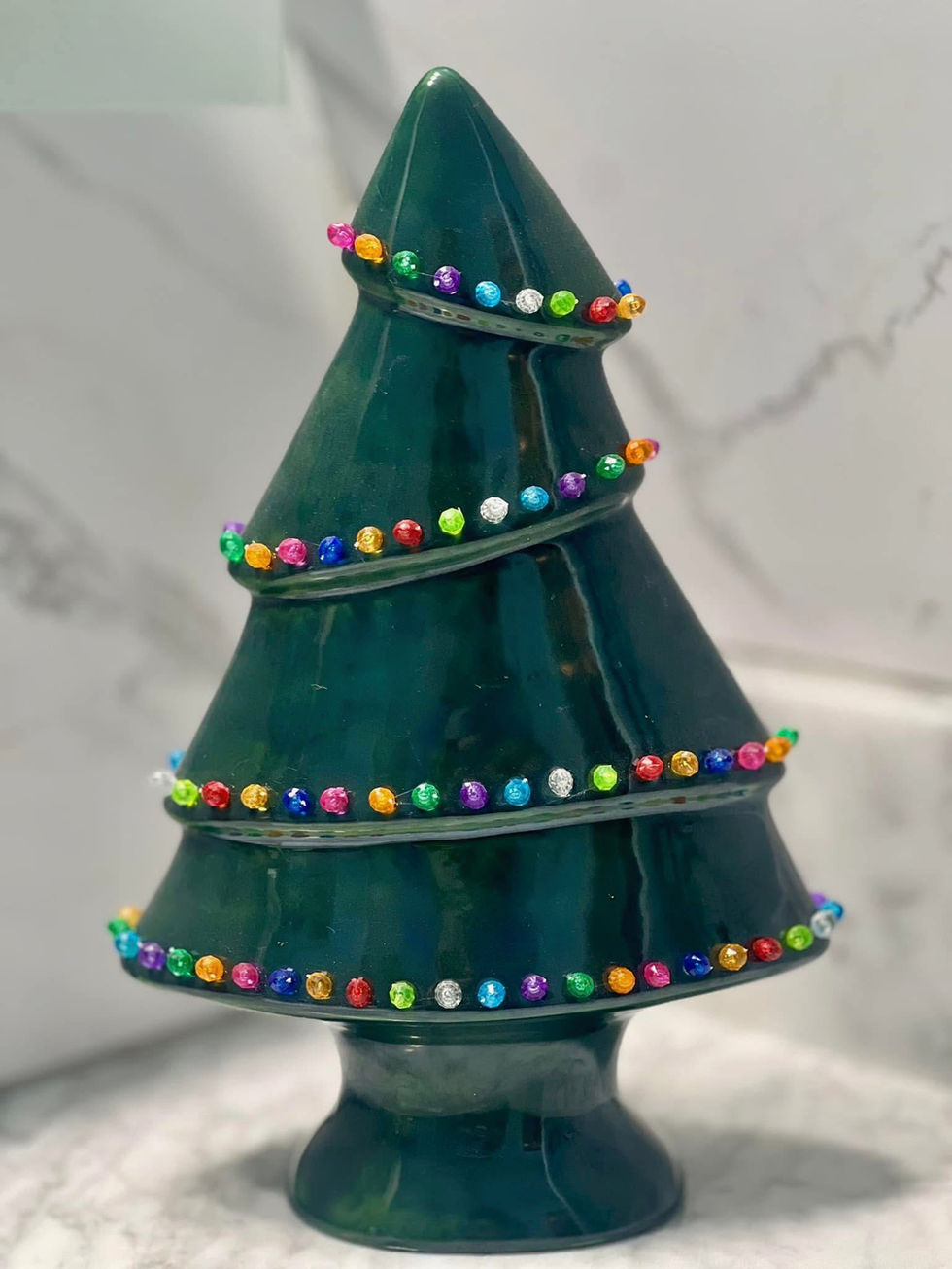 Bottle Green with Multicolor Pin Lights