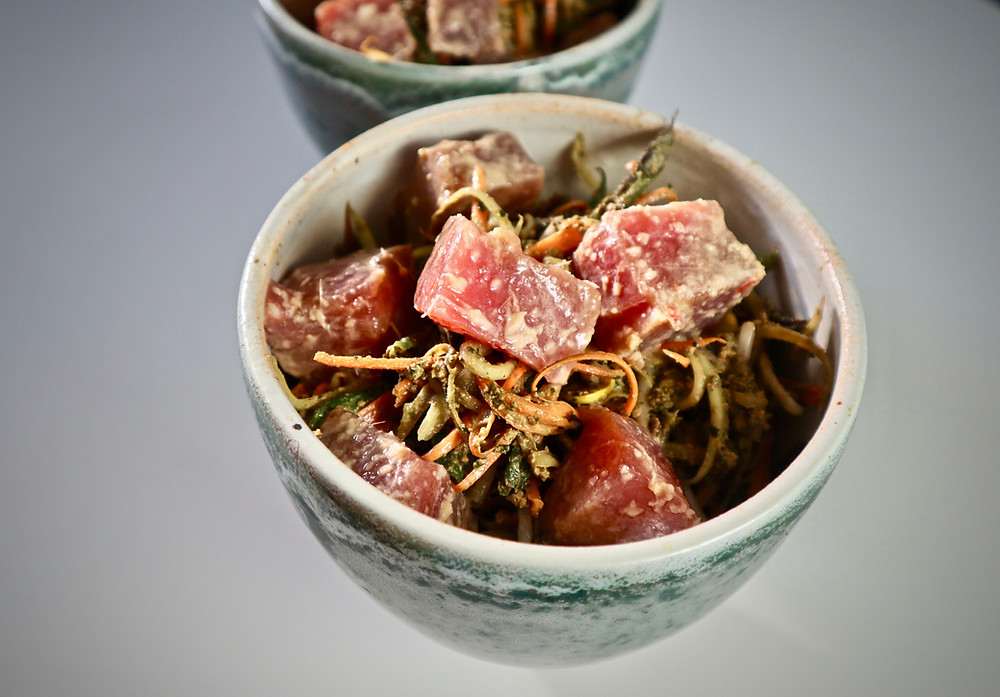 ahi poke, Hawaiian food, fresh fish