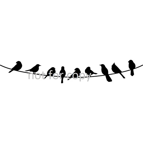 Wall Art Print Nursery Print Black White Art Birds Hanging On