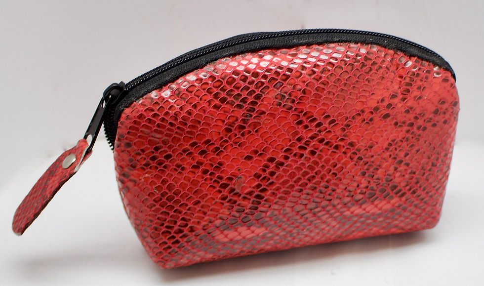 Pink snake makeup purse