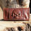 Thumbnail: 3D skull brown leather tobacco pouch Maddog leather