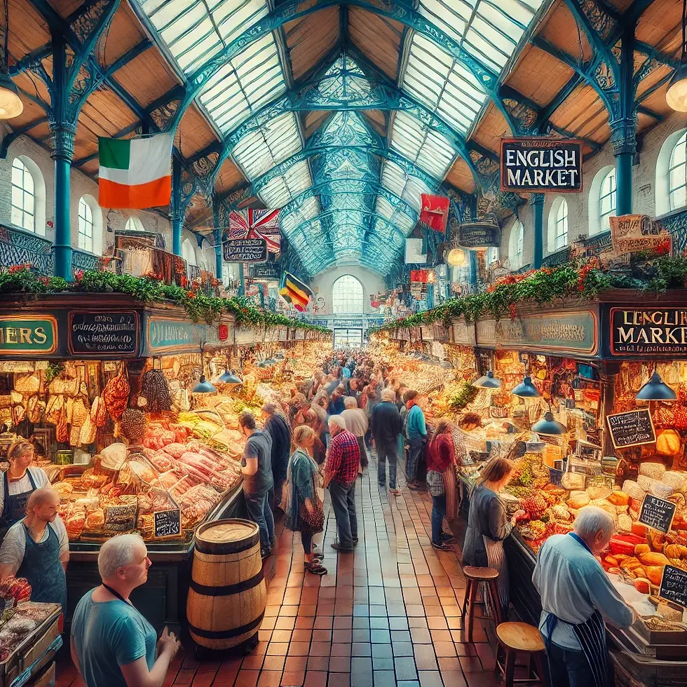 A bustling scene at the English Market in Cork City.