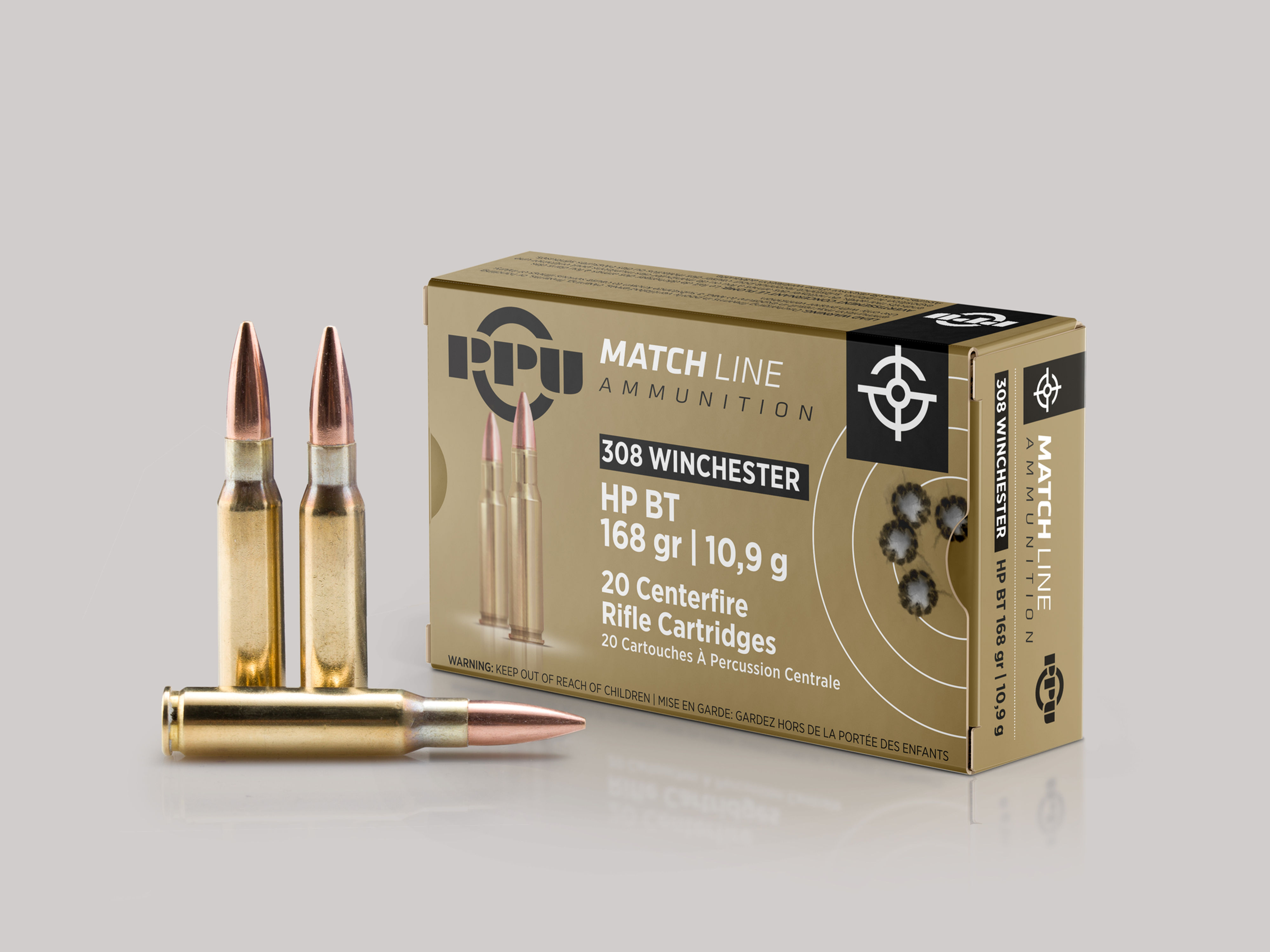 PPU .308 Win. Match Line – 10,9 g / 168 grs HP BT