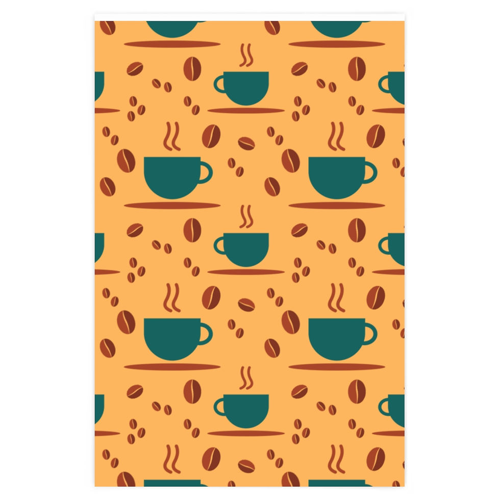 Yellow Coffee Bean Wrapping Paper 