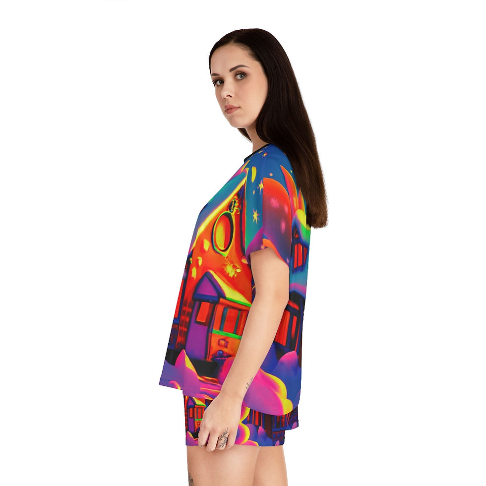 Thumbnail: Gingerbread House Women's Short Pajama Set