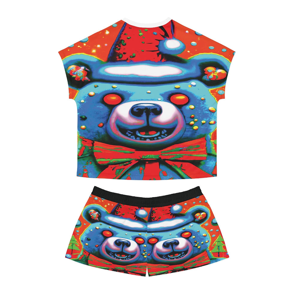 Thumbnail: Killa Bear Christmas Women's Short Pajama Set