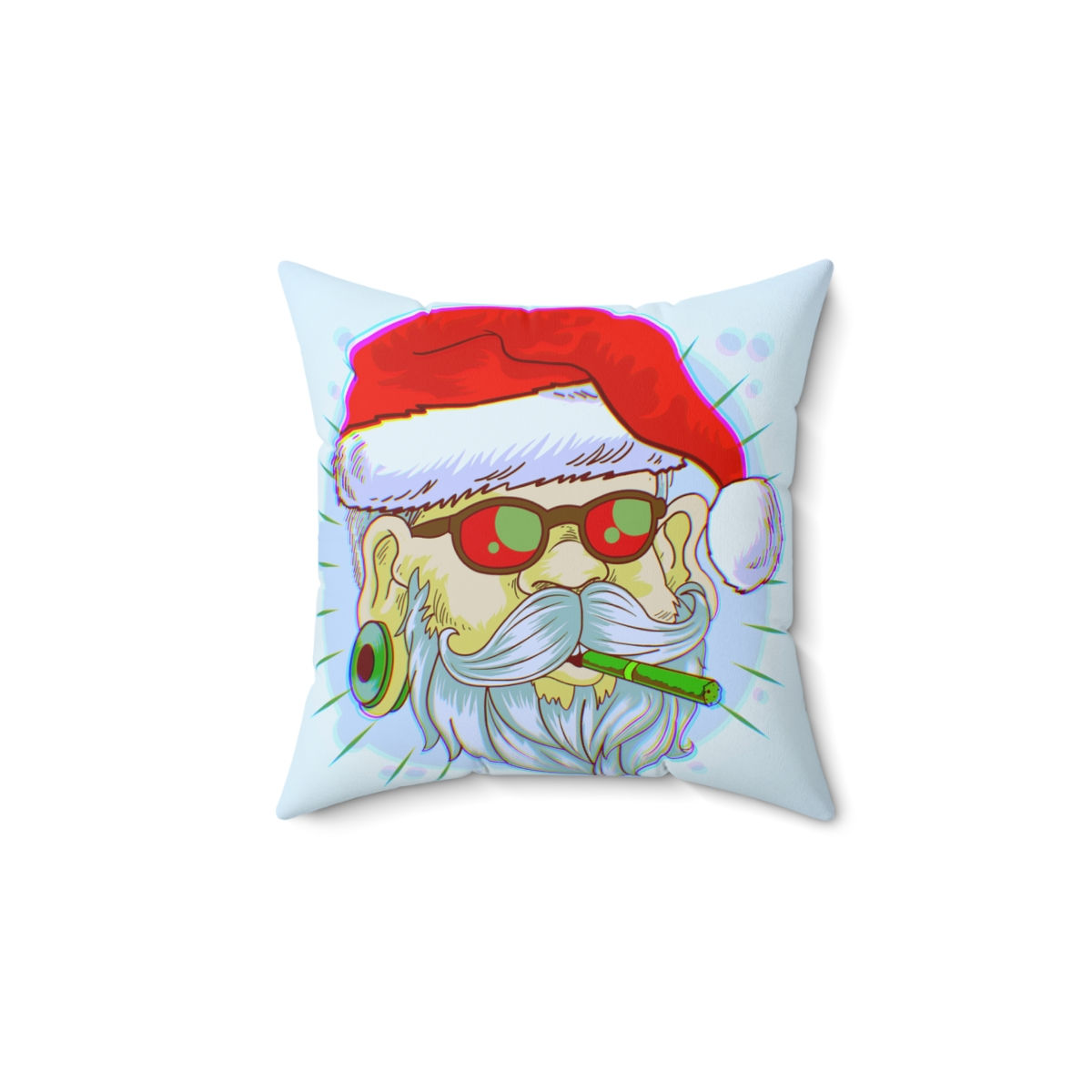 420 Psychedelic Santa Square Pillow
