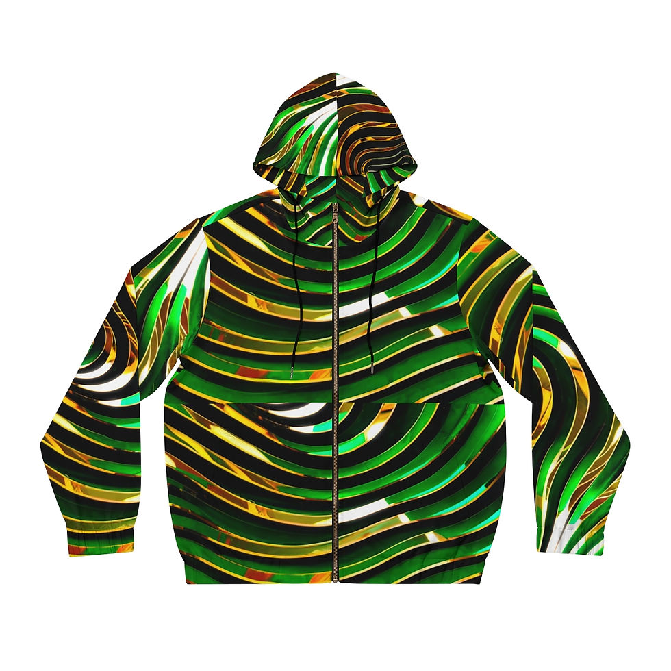 Thumbnail:  Green and Gold Men's Full-Zip Hoodie