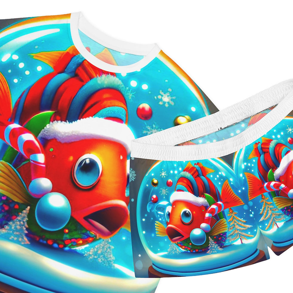 Thumbnail: Christmas Globe Fish Women's Short Pajama Set