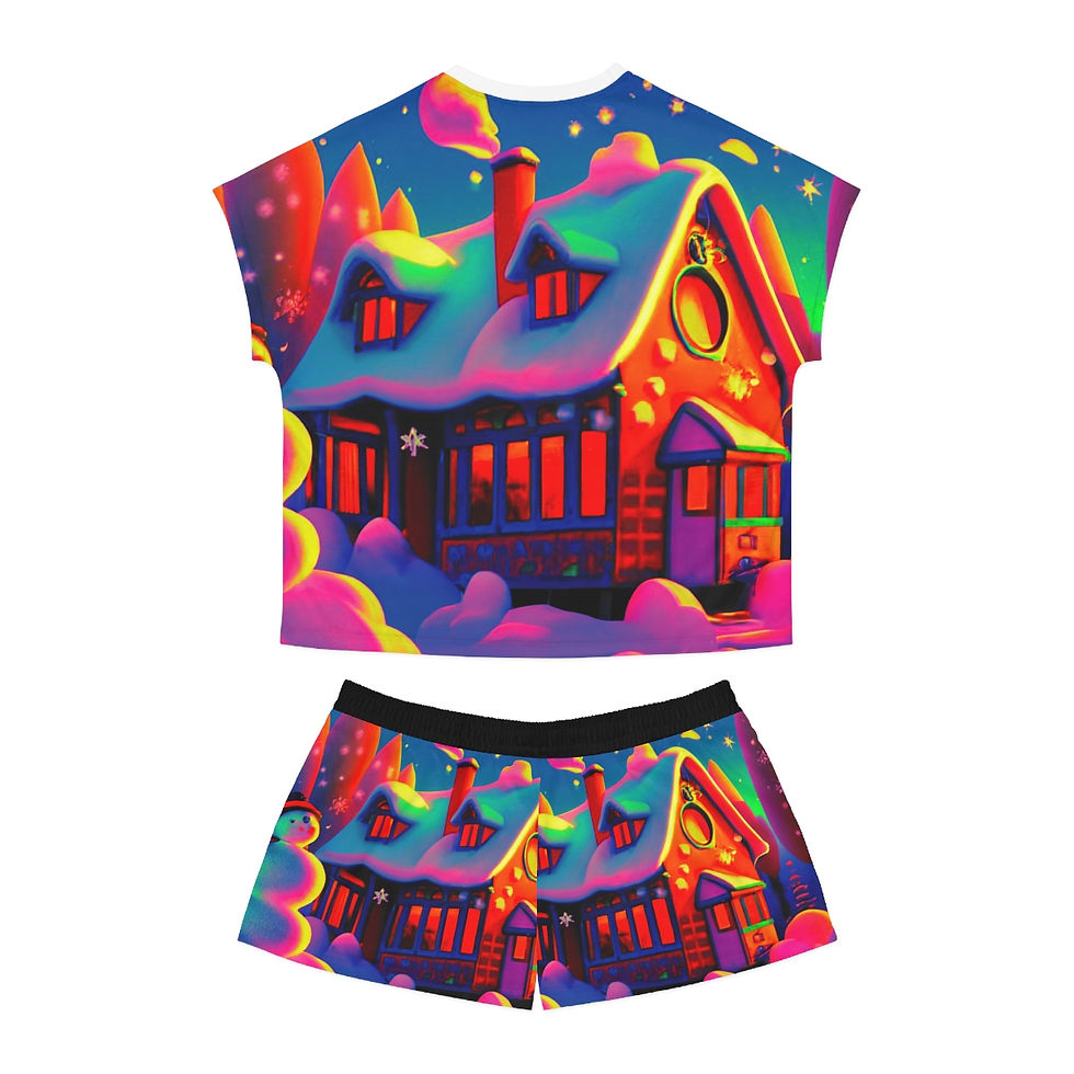 Thumbnail: Gingerbread House Women's Short Pajama Set