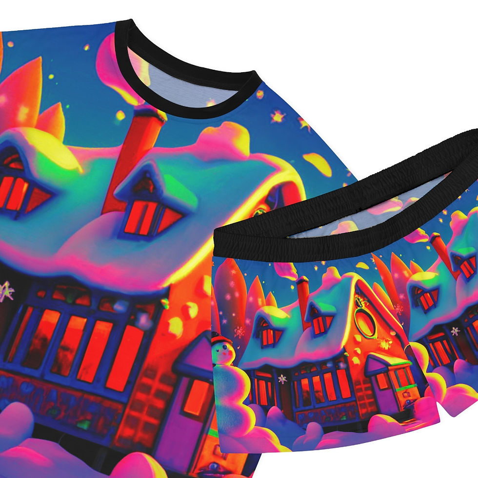 Thumbnail: Gingerbread House Women's Short Pajama Set