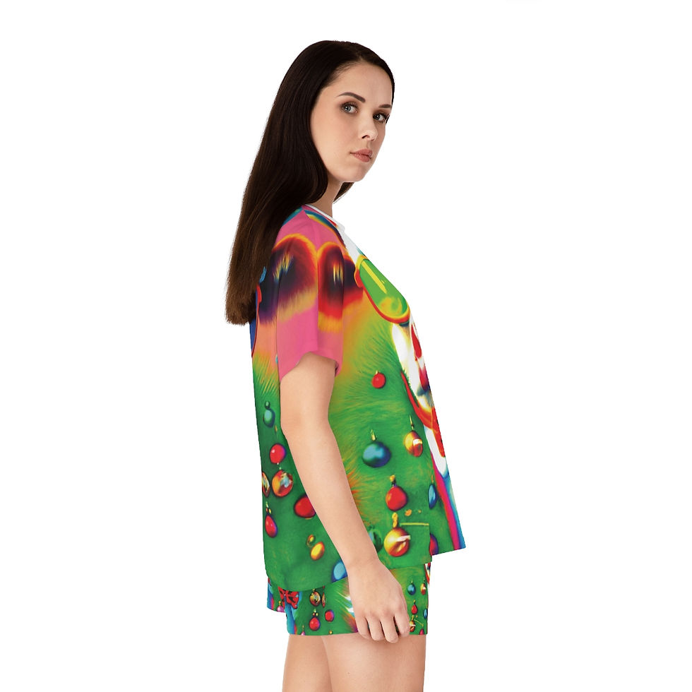 Thumbnail: Happy Cow Christmas Women's Short Pajama Set