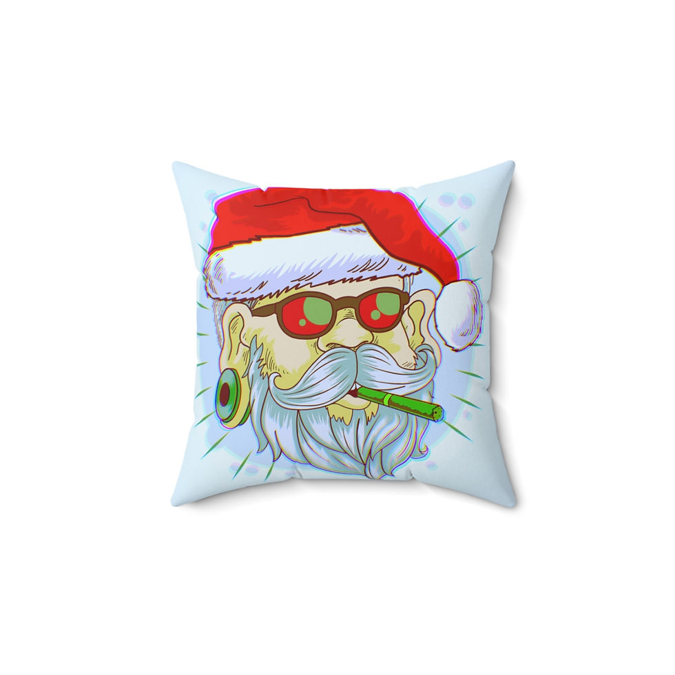 Thumbnail: 420 Psychedelic Santa Square Pillow