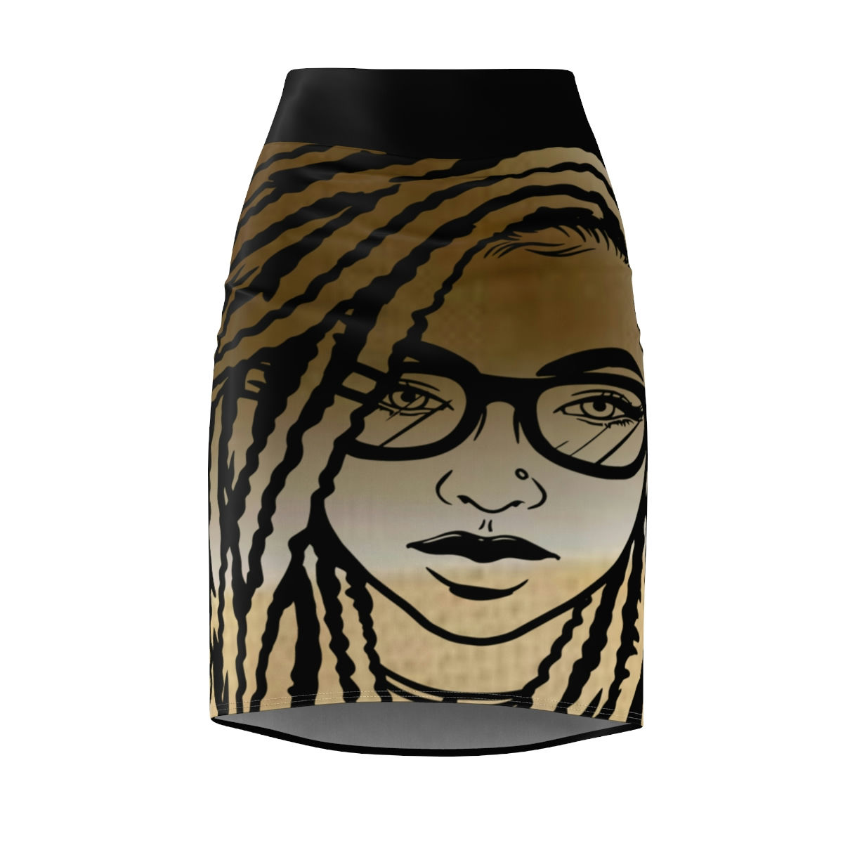 LOVE 💗 LOCS (Black Back) Pencil Skirt