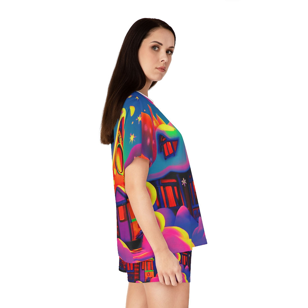 Thumbnail: Gingerbread House Women's Short Pajama Set