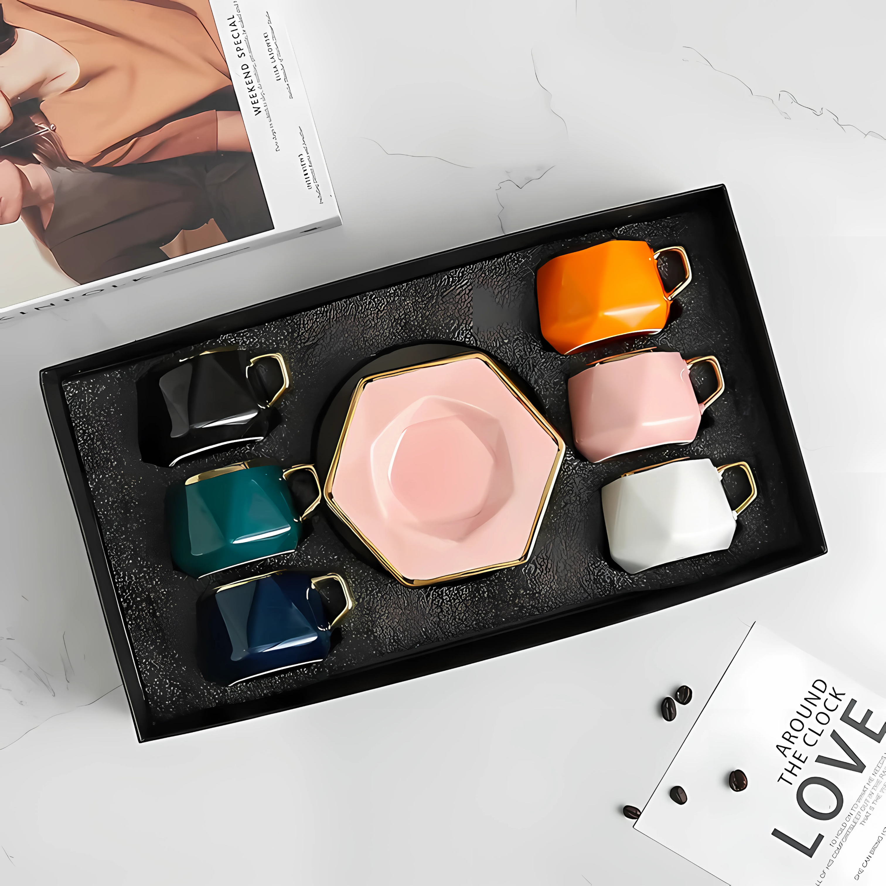 L'impera Premium Venedik Serisi 12 Parça Türk Kahvesi Fincan Takımı