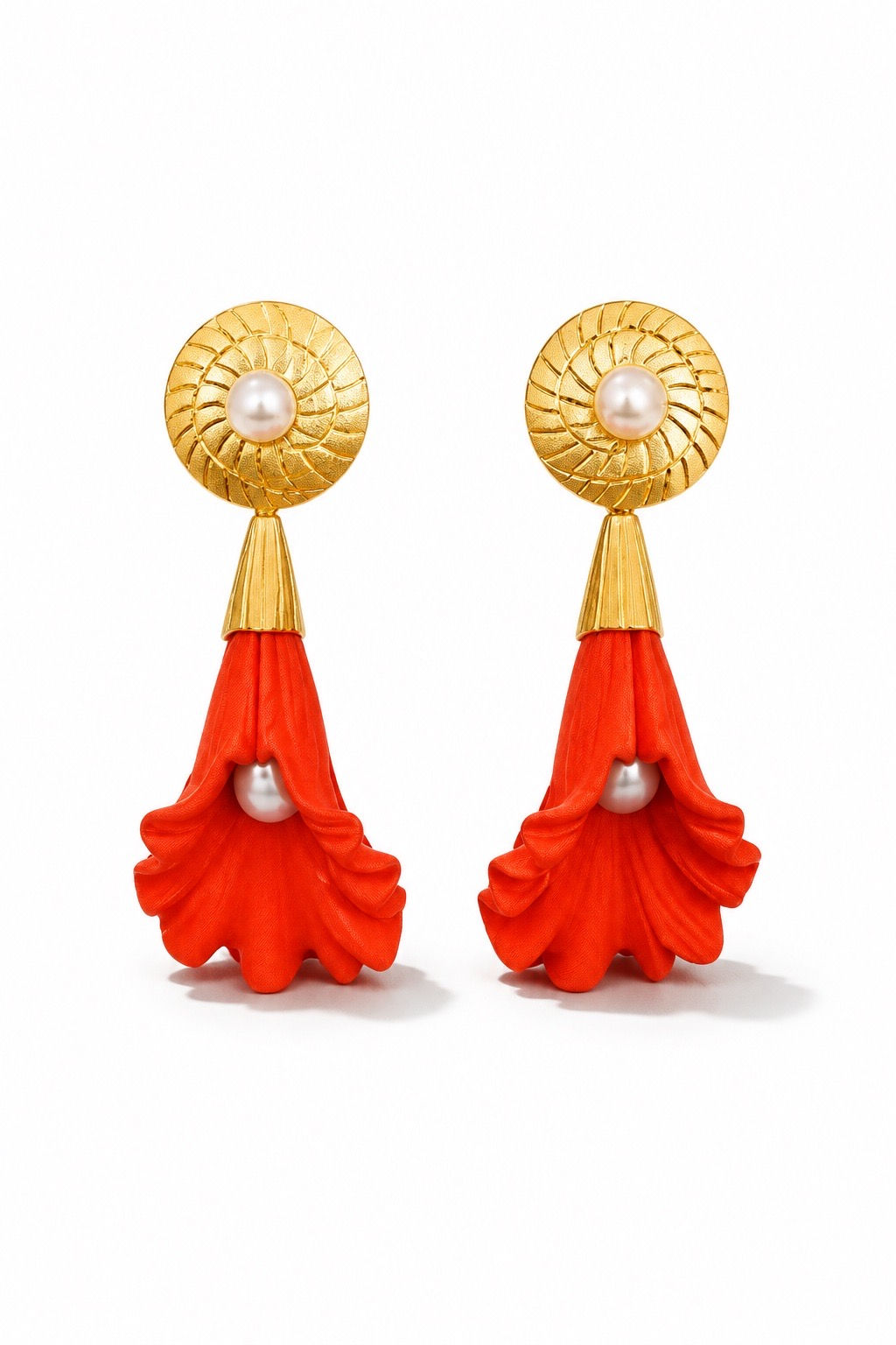 Fp Snail Orange Shell CG Earrings