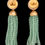 Thumbnail: Sea Green Quartz Gold Hammered Tassel Earrings