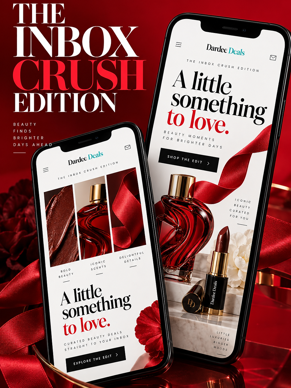 Inbox Crush edition lookbook cover with art-directed typography and sleek digital aesthetics