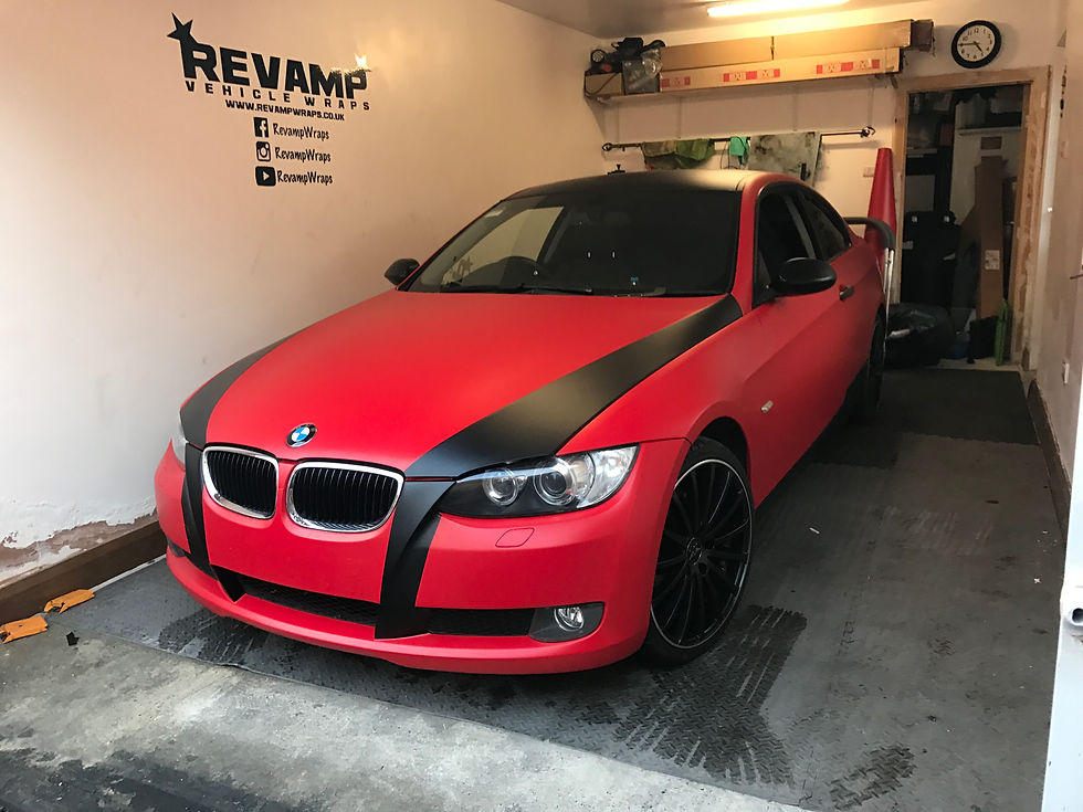 BMW E92 Wrapped in matte red