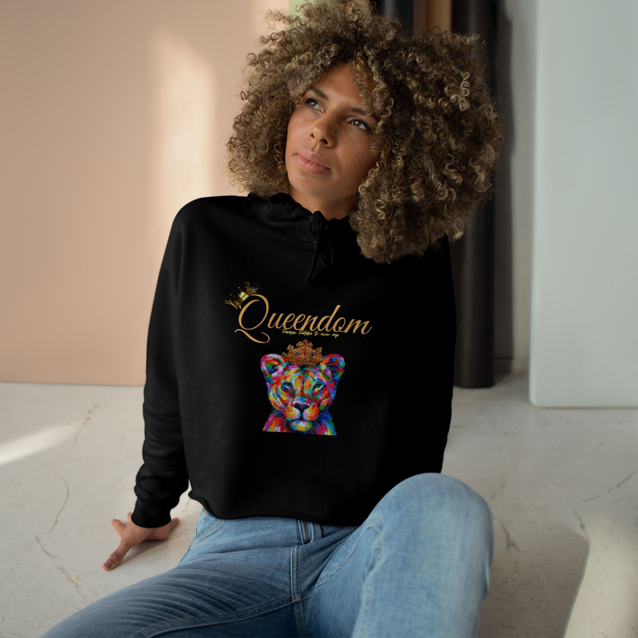 Queendom Lion Crop Hoodie | ARMR Queendom Wear