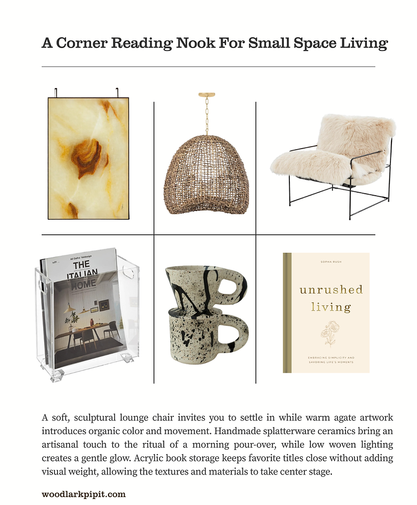Authored Homes and Personalized Interior Design, Small Space Reading Corner