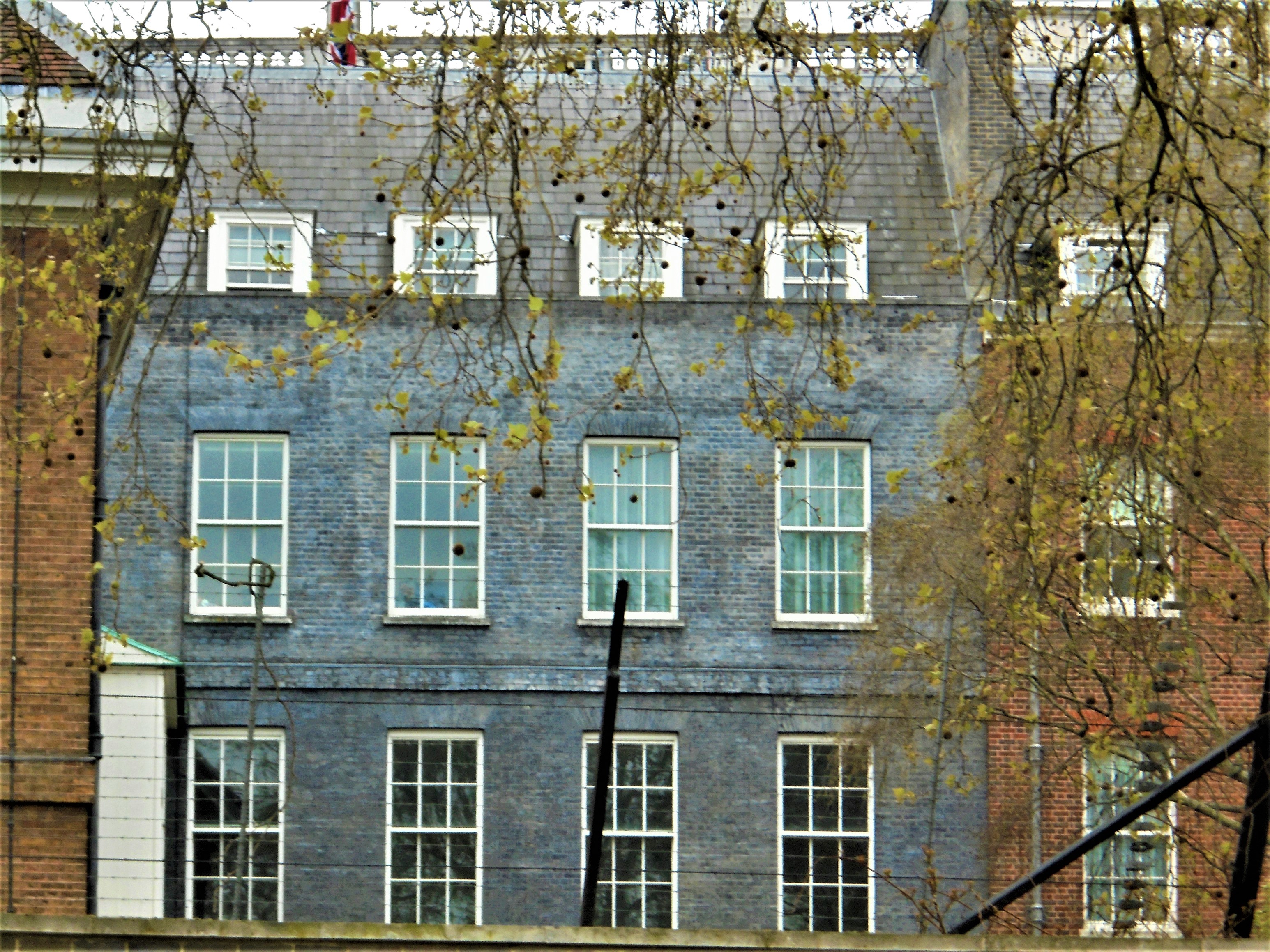 Rear of Downing Street from Horse Guards Parade, Whitehall Pl, Westminster, London