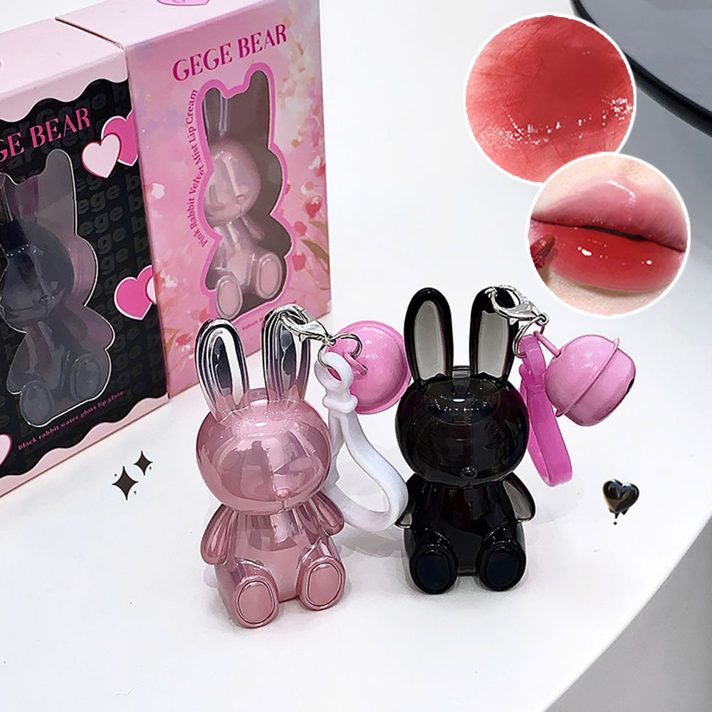 Gege Bear Pink Rabbit Velvet Matte Lip Cream Black Rabbit Water light lip glaze