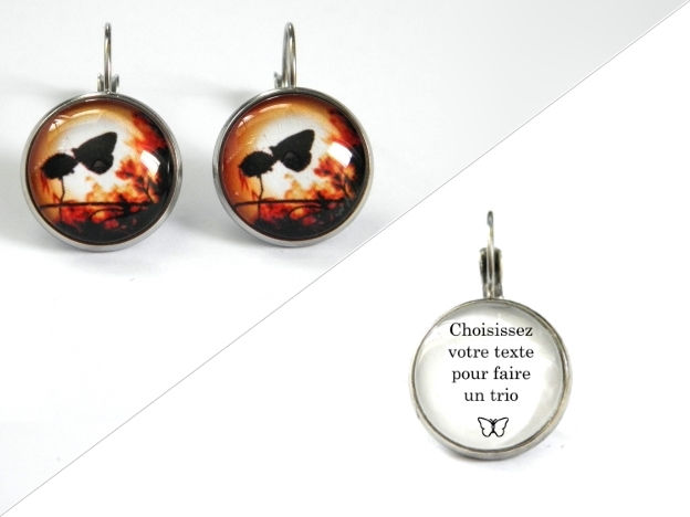 Miniature : Boucles d'oreilles illustrations papillon