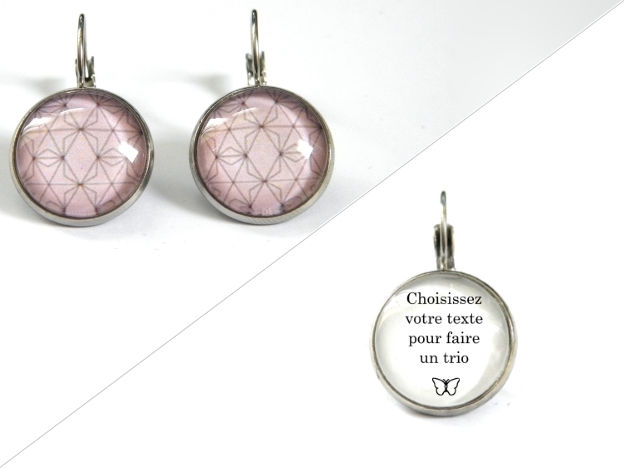 Miniature : Boucles d'oreilles illustrations rose clair étoilées
