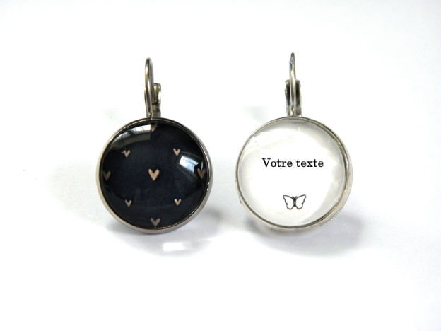 Miniature : Boucles d'oreilles dormeuses 1 illustration + 1 texte personnalisé