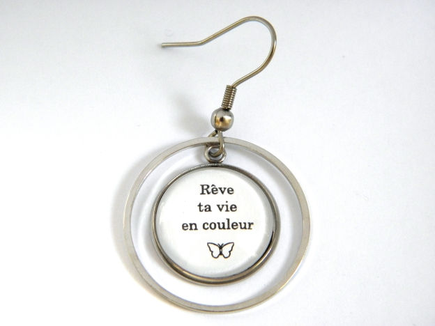 Boucle d'oreille Rêve ta vie en couleur