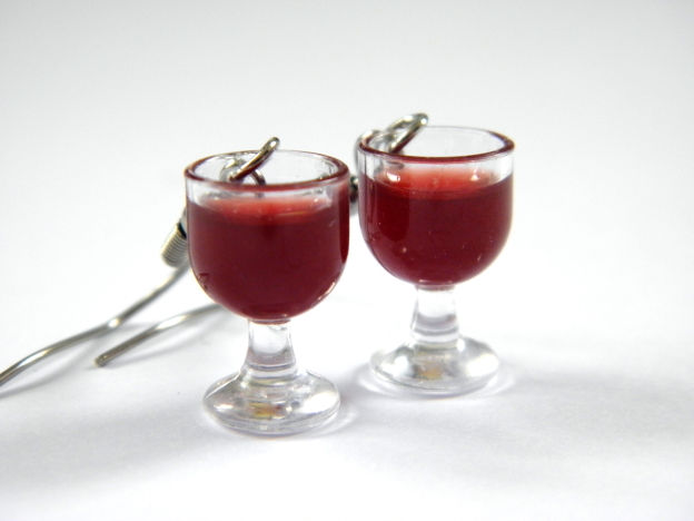 Miniature : Boucles d'oreilles vin rouge