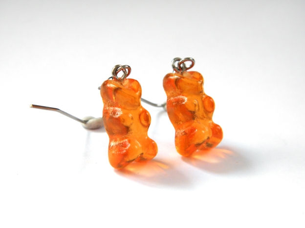 Miniature : Boucles d'oreilles oursons orange