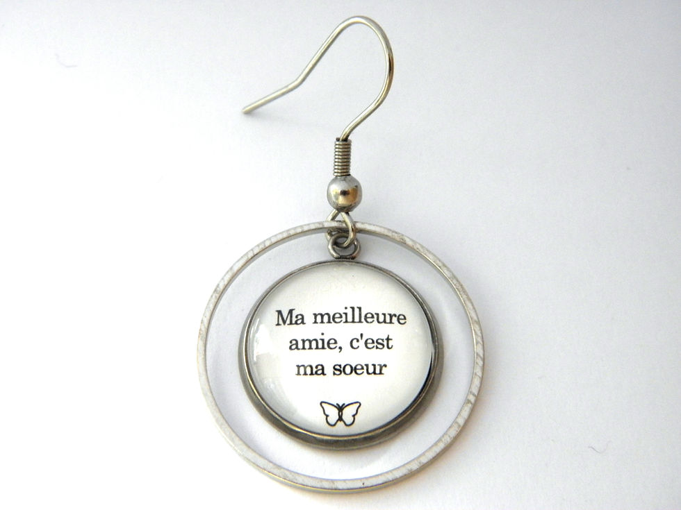 Boucle d'oreille Ma meilleure amie, c'est ma sœur