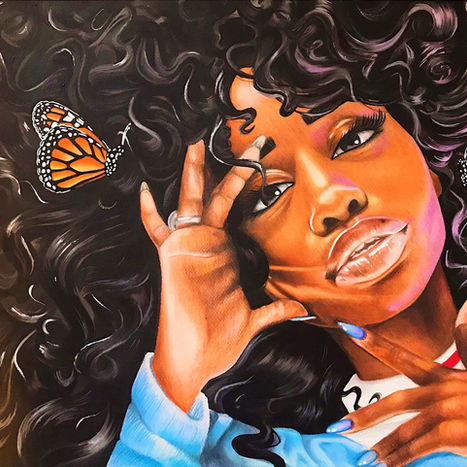 SZA
20"X30"; Colored Pencils, Acrylics, pen
2018 