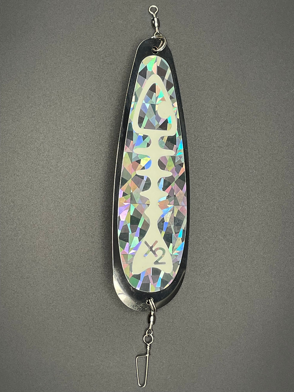 X2 -Glow Fishbone Ice Shard 5.5" Kokanee Dodger