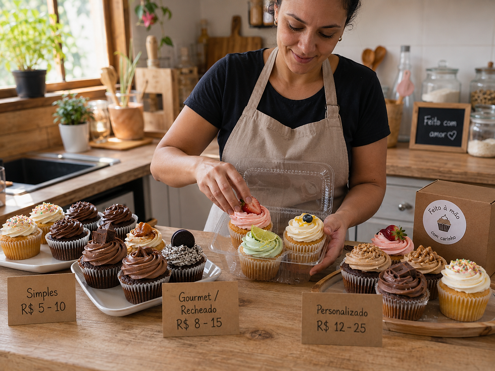 Qual o valor médio de um cupcake?