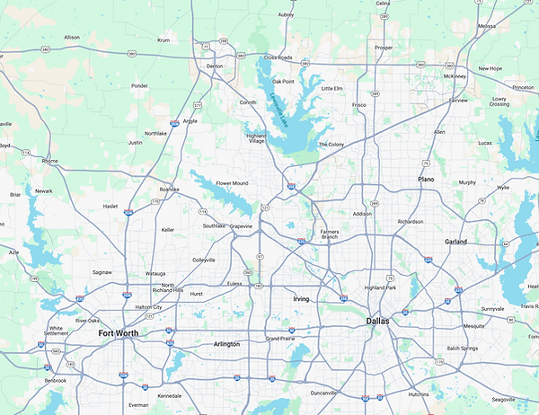 Dallas Fort Worth and North Dallas map