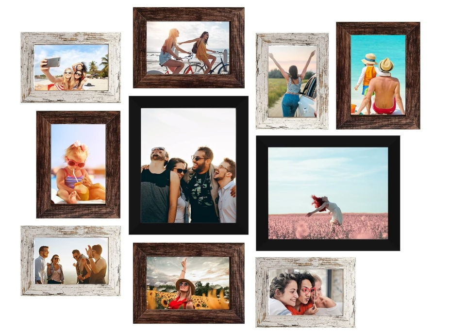 Picture Frame Set 10-Pack, Gallery Wall Frame Collage with 8x10 5x7 4x6 Frame