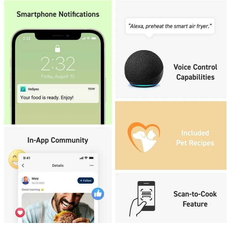 Thumbnail: Smart Air Fryer, Lite 4-Quart Compact 7-in-1 Oven, Voice  Control 